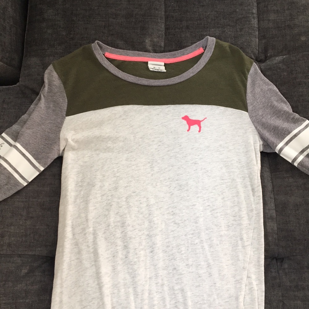 PINK BRAND ARMY GREEN GREY AND CREAM SHIRT